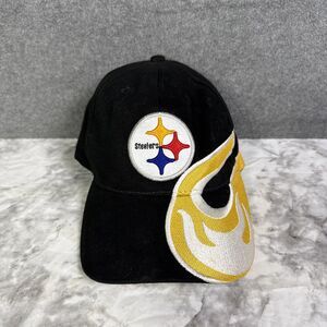 Pittsburgh Steelers NFL Football Flame Hat Cap Black Adjustable Strap